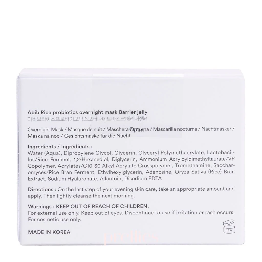 Abib Rice Probiotics Overnight Mask Barrier Jelly 80ml - Image 3