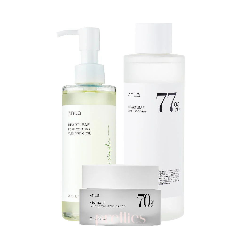 ANUA Heartleaf Toner + Cream + Cleansing Oil [Set]