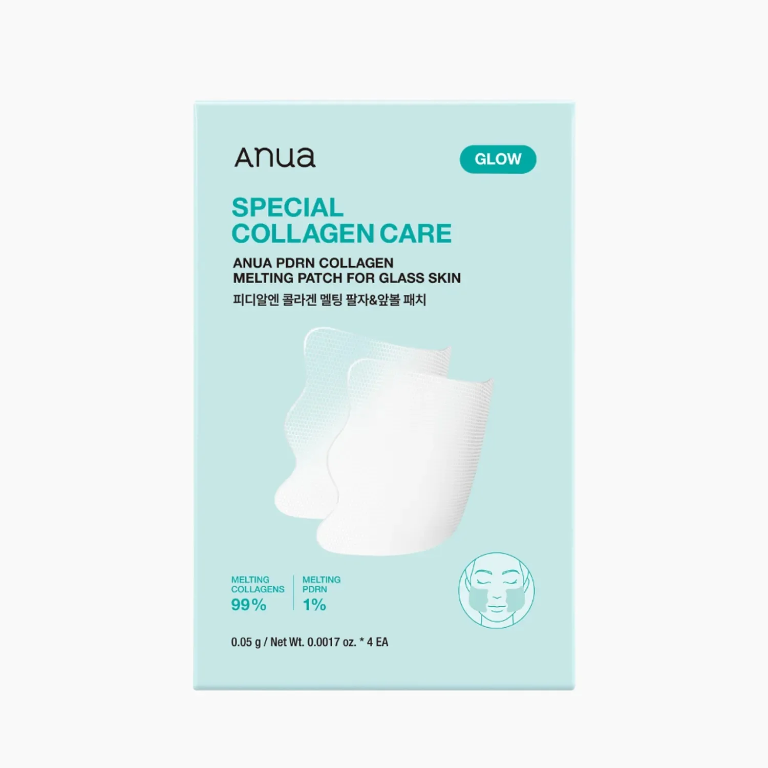 ANUA PDRN Collagen Melting Patch For Glass Skin (4pcs/box)
