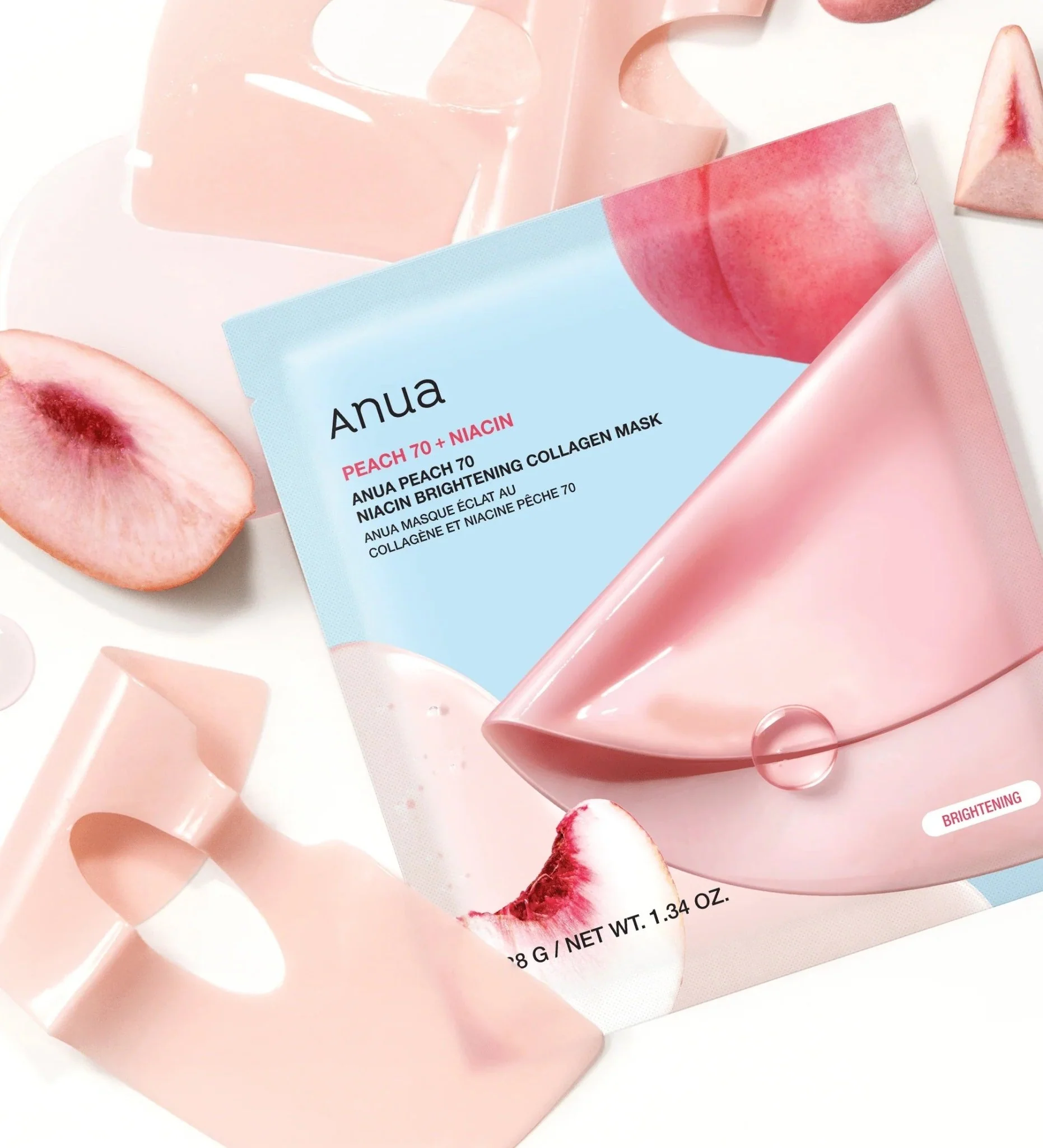 ANUA Peach 70 Niacin Brightening Collagen Mask (4pcs/Box) - Image 2