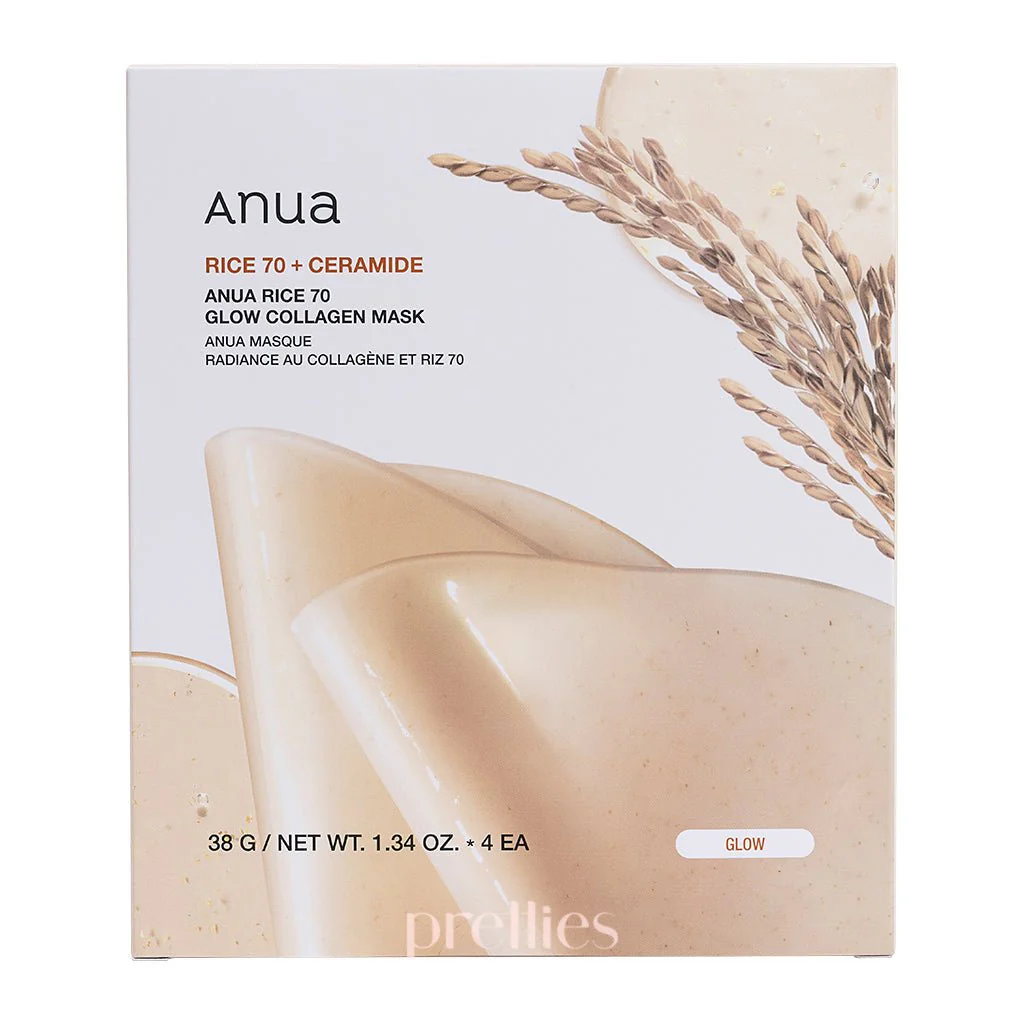 ANUA Rice 70 Glow Collagen Mask 4pcs/Box - Image 4