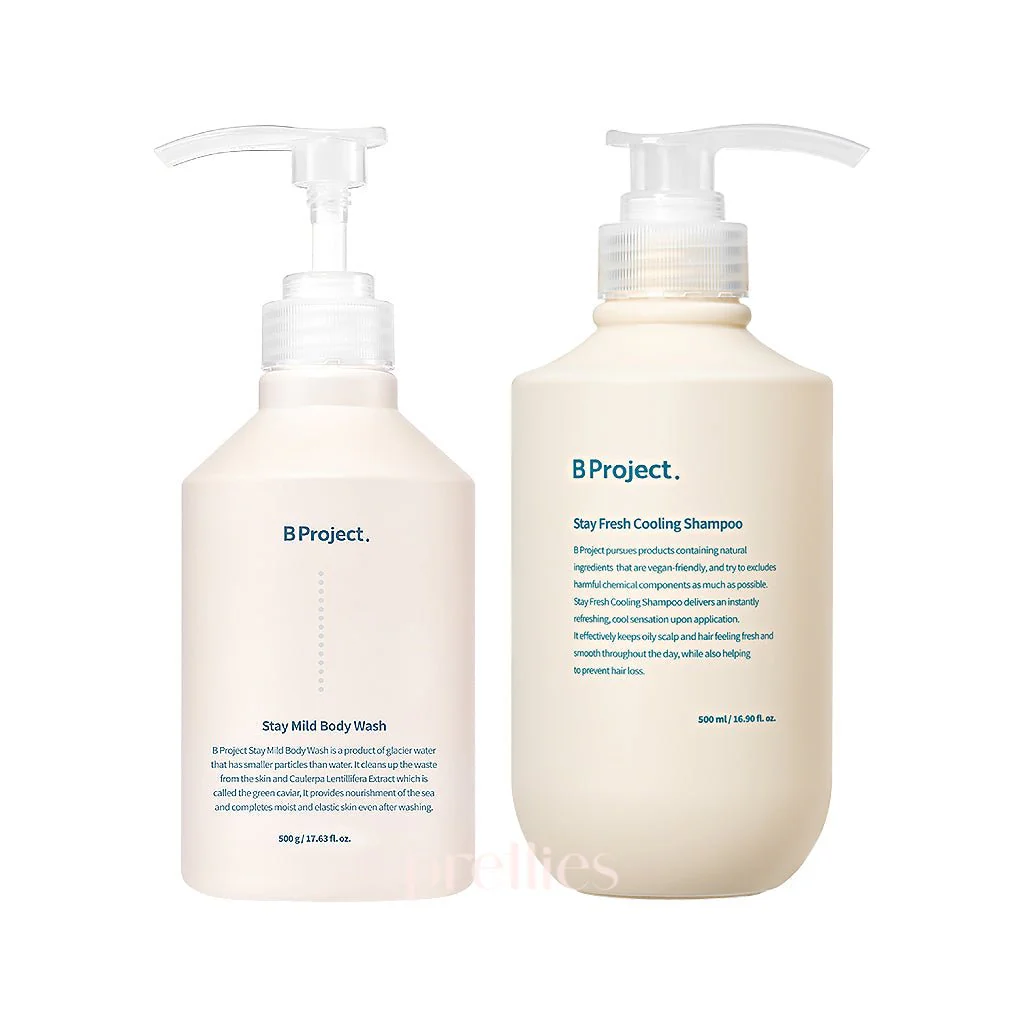 B Project Stay Fresh Cooling Shampoo + Stay Mild Body Wash [Set]