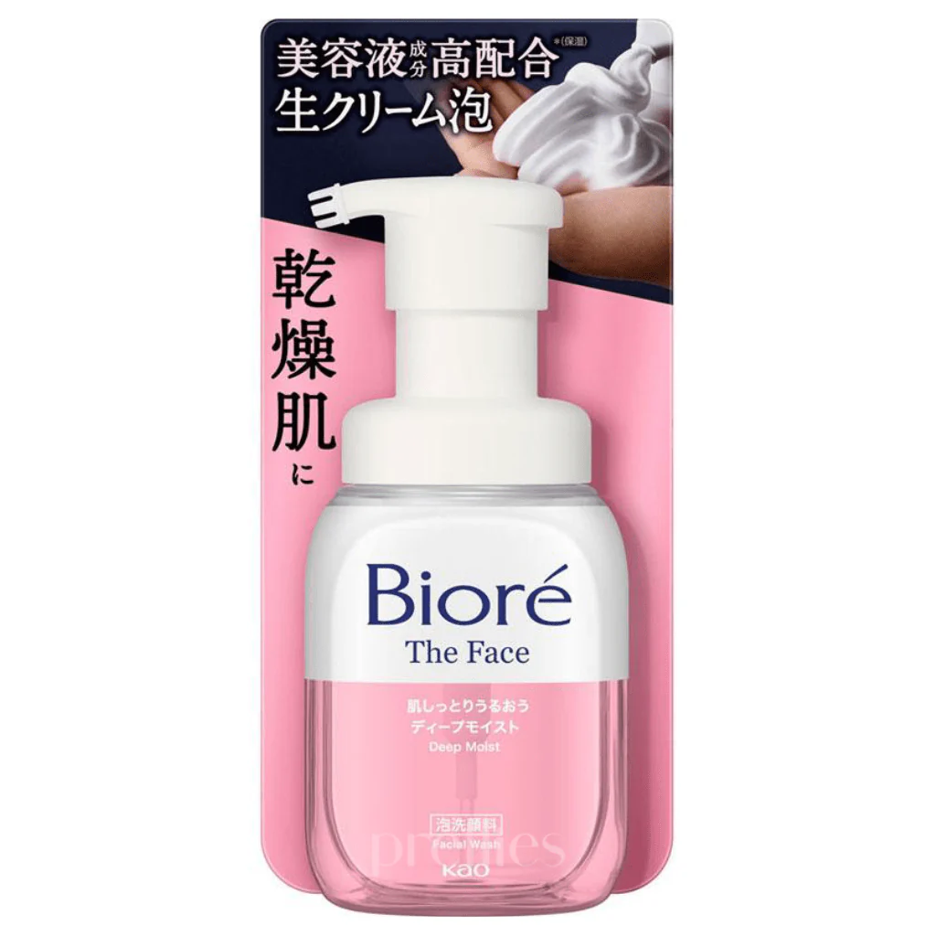 BIORE The Face Foaming Facial Wash (Deep Moist) 200ml (Pink)