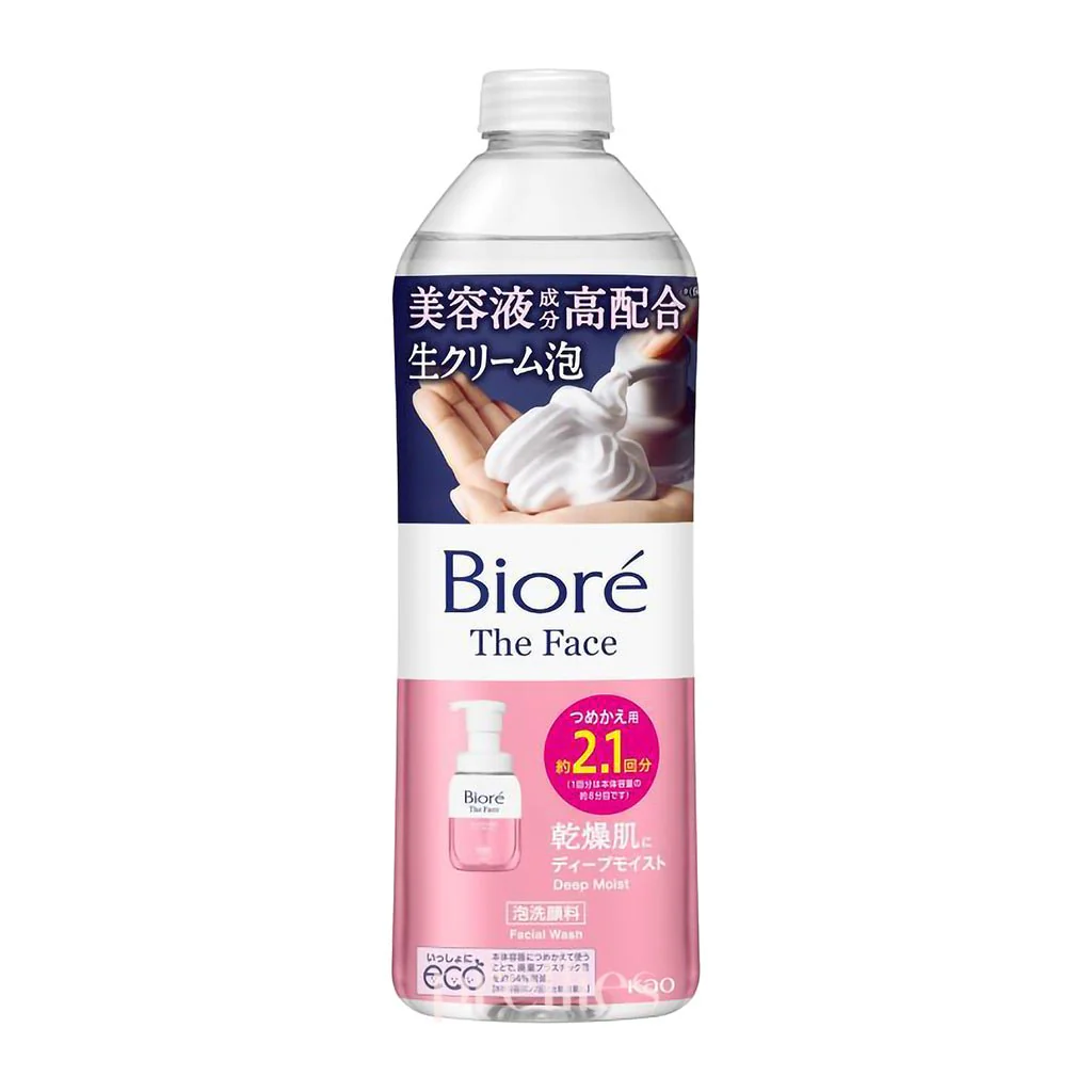 BIORE The Face Foaming Facial Wash (Deep Moist) 340ml (Refill) Pink