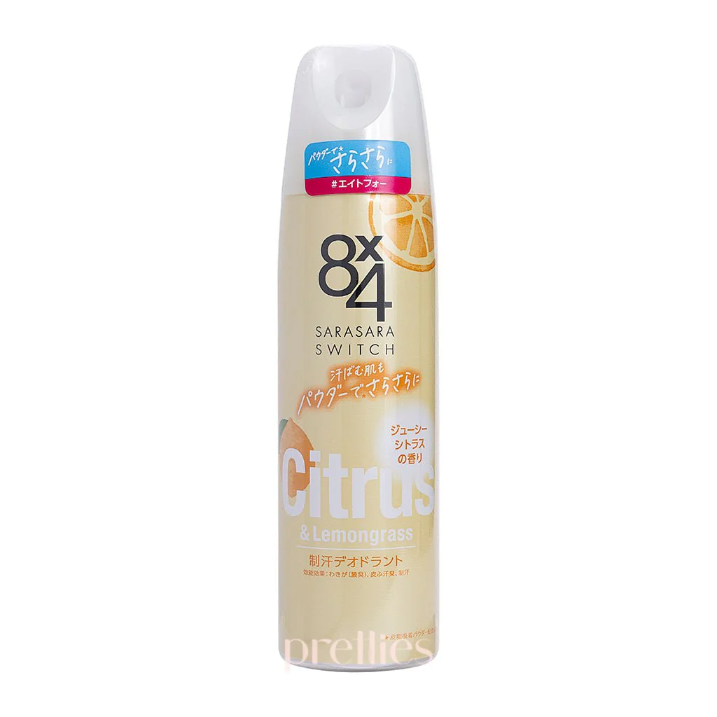 KAO 8x4 Sarasara Switch Deodorant Spray (Citrus & Lemongrass - Orange) 150g