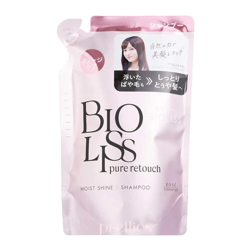 KOSE Bioliss Pure Retouch Moist Shine Shampoo (Refill) 340ml - Image 3