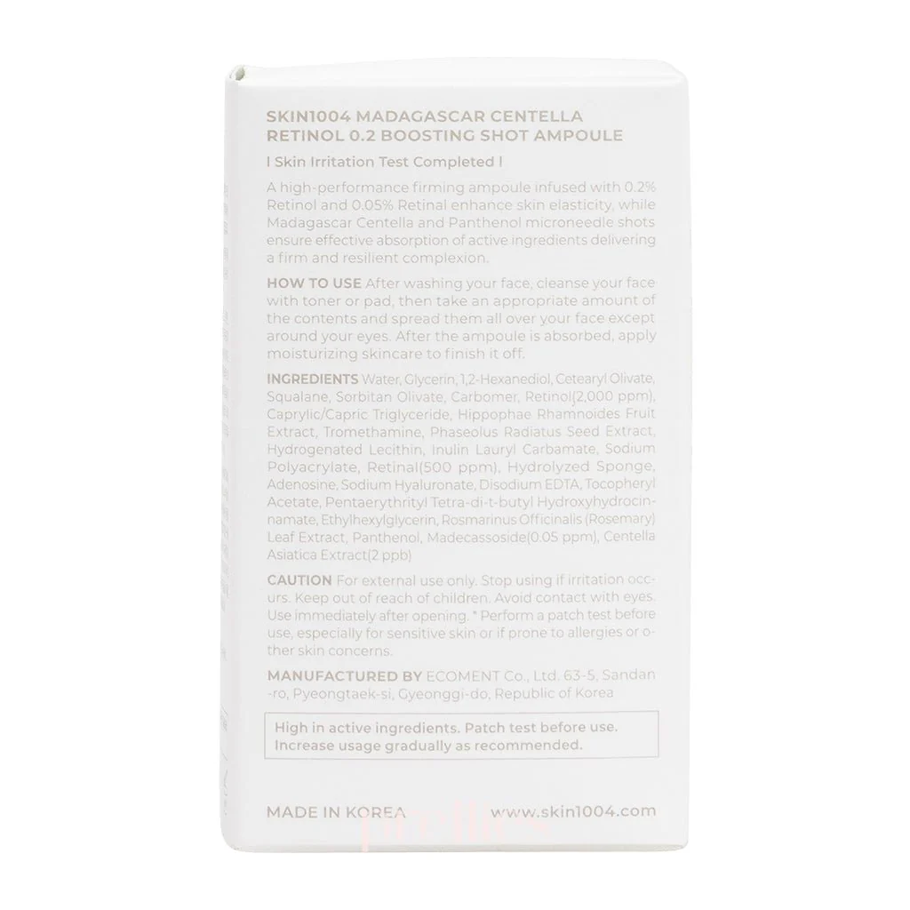 SKIN1004 Madagascar Centella Retinol 0.2 Boosting Shot Ampoule 30ml - Image 5