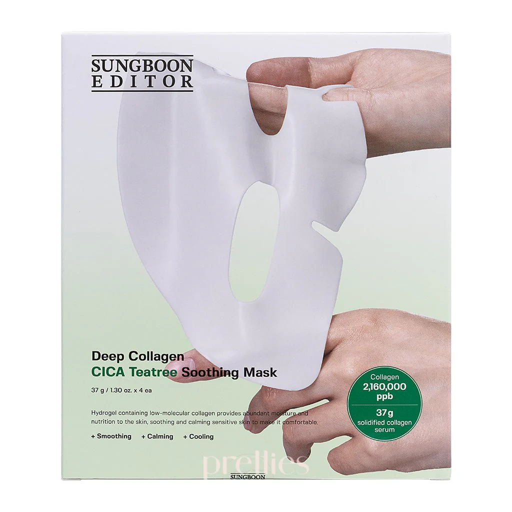Sungboon Editor Deep Collagen Cica Teatree Soothing Mask (37g x4pcs/ box) - Image 3