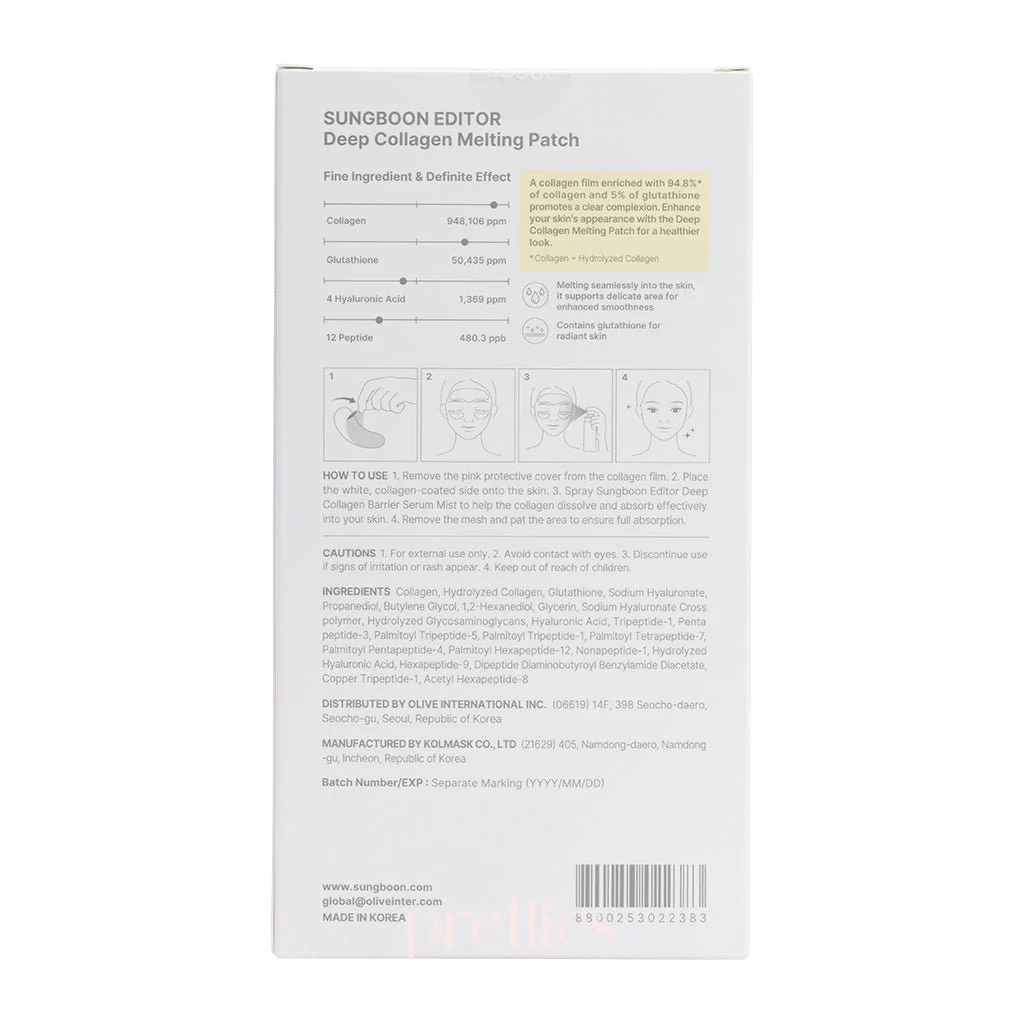 Sungboon Editor Deep Collagen Melting Patch Set (0.28g x3pairs, 046g x3pcs) - Image 5