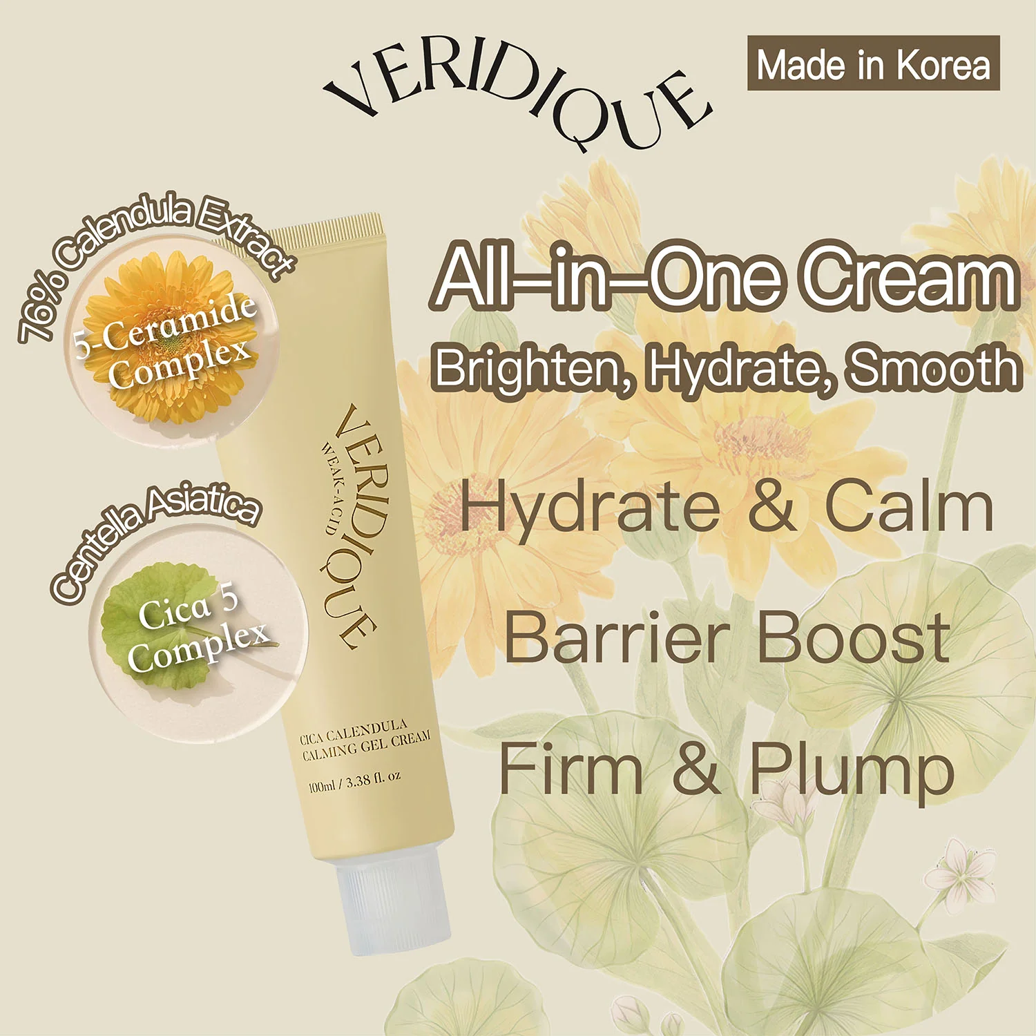 Veridique Cica Calendula Calming Gel Cream 100ml - Image 2