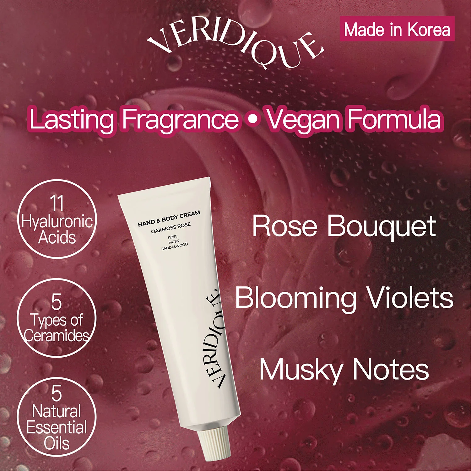 Veridique Perfumed Hand & Body Cream (Oakmoss Rose) 50ml - Image 2